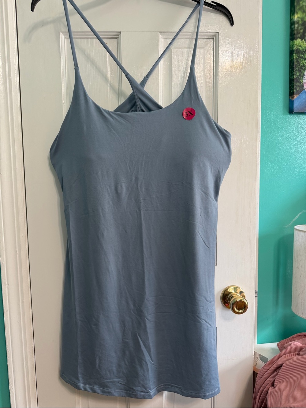 NWOT Rae Mode Butter Soft Active Dress - Dusty Blue, 3X (20/22), $34